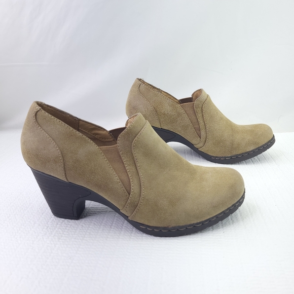 Croft & Barrow Morgan Size 8 Faux Leather Slip On Ankle Boots Heeled Booties - Picture 1 of 9